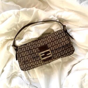 SOLD Fendi Zucchino Baguette Bag